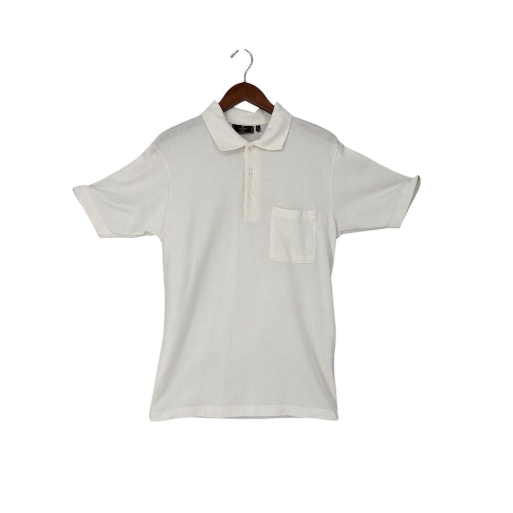 Vintage Fendi Polo Shirt Mens Collared White Pique Designer Italy Size 46